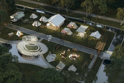 现代简约露营基地 户外休闲露营场景 美观实用帐篷设施设计3D模型免费下载_3dmax模型_3D艺墅网