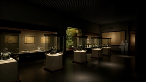中式博物馆 文物陈列展示场景3D模型免费下载_3dmax模型_3D艺墅网